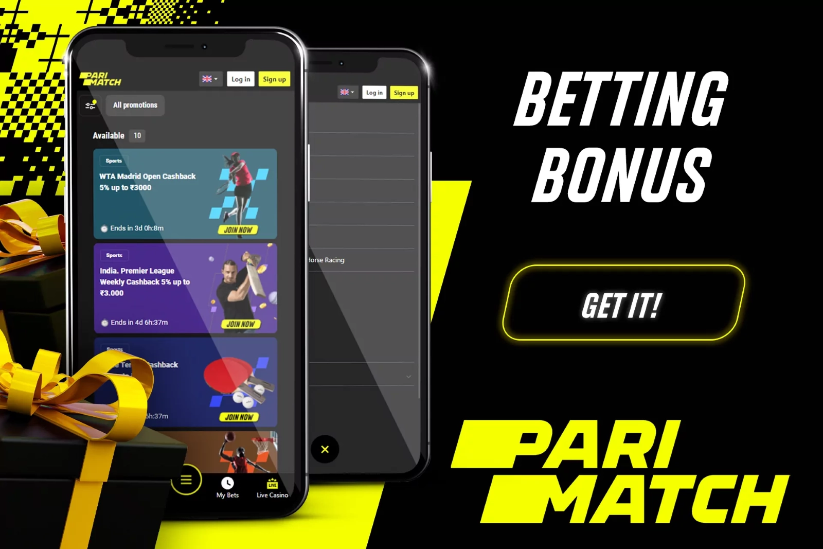 parimatch betting bonus in app
